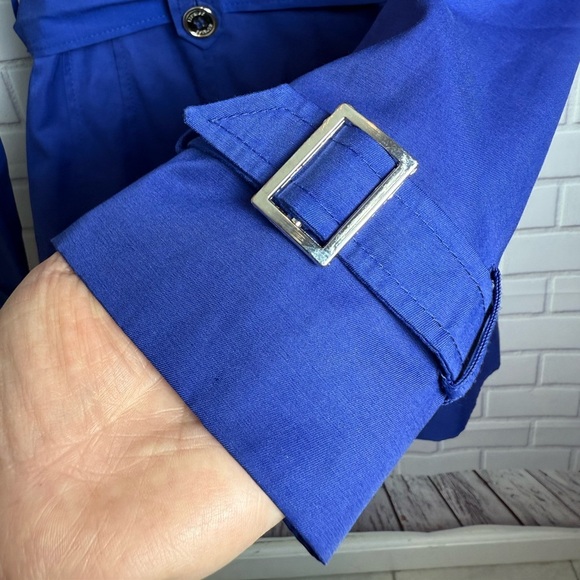 Express Women's Blue Double-Breasted Trench Coat Size SP - Picture 10 of 12